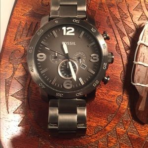 Fossil Nate Chronograph in gunmetal. New.